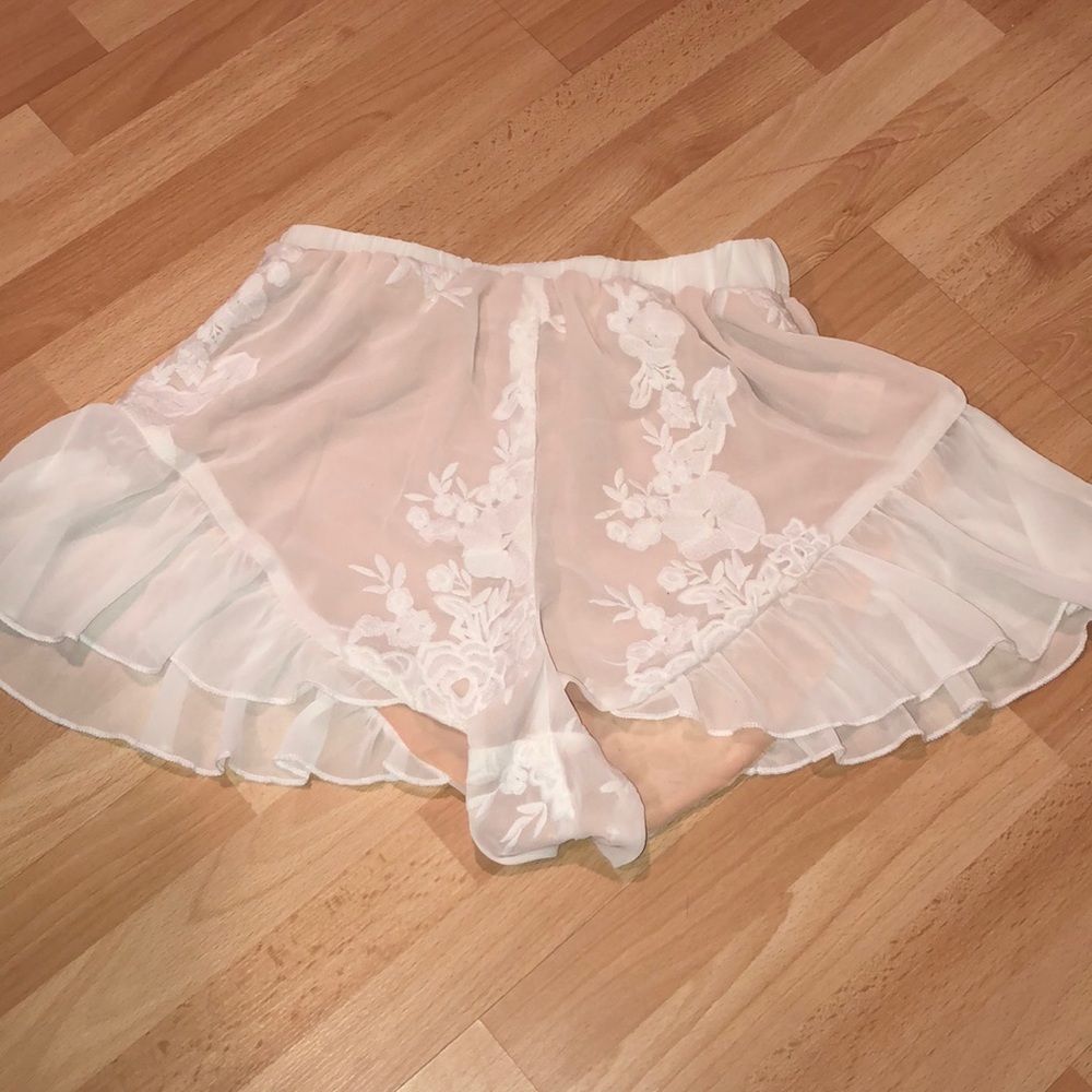 White mesh shorts